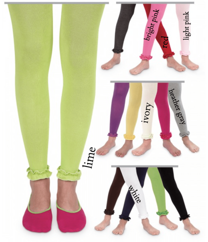 Jefferies Ruffle Footless Cotton Tights for Girls