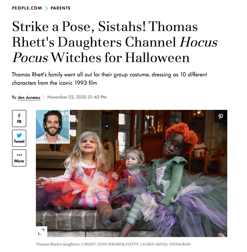 Thomas Rhett Daughters Hocus Pocus Halloween Costume