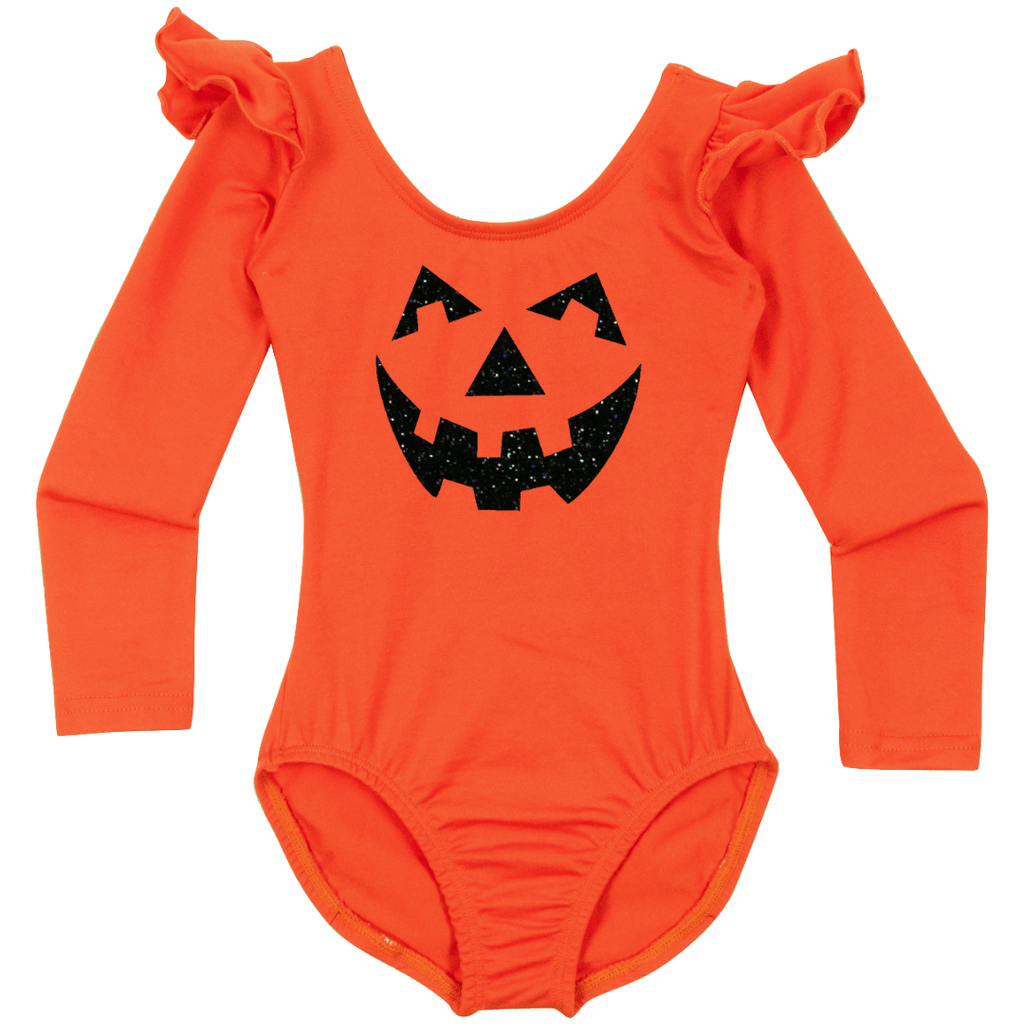 Jack O'Lantern Baby, Toddler and Girls Long Sleeve Leotard Costume