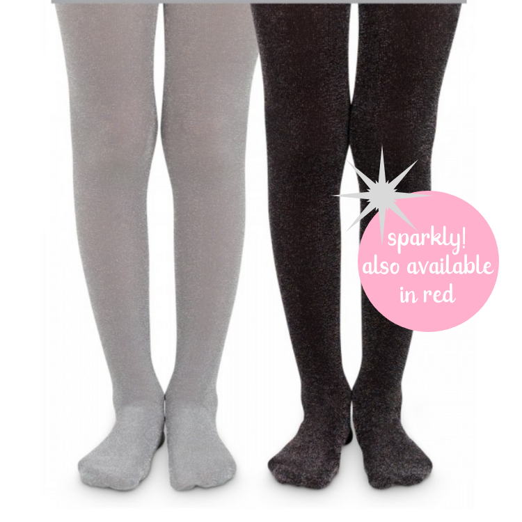 Girls Black and Gray Silver Sparkle Sparkly Tights