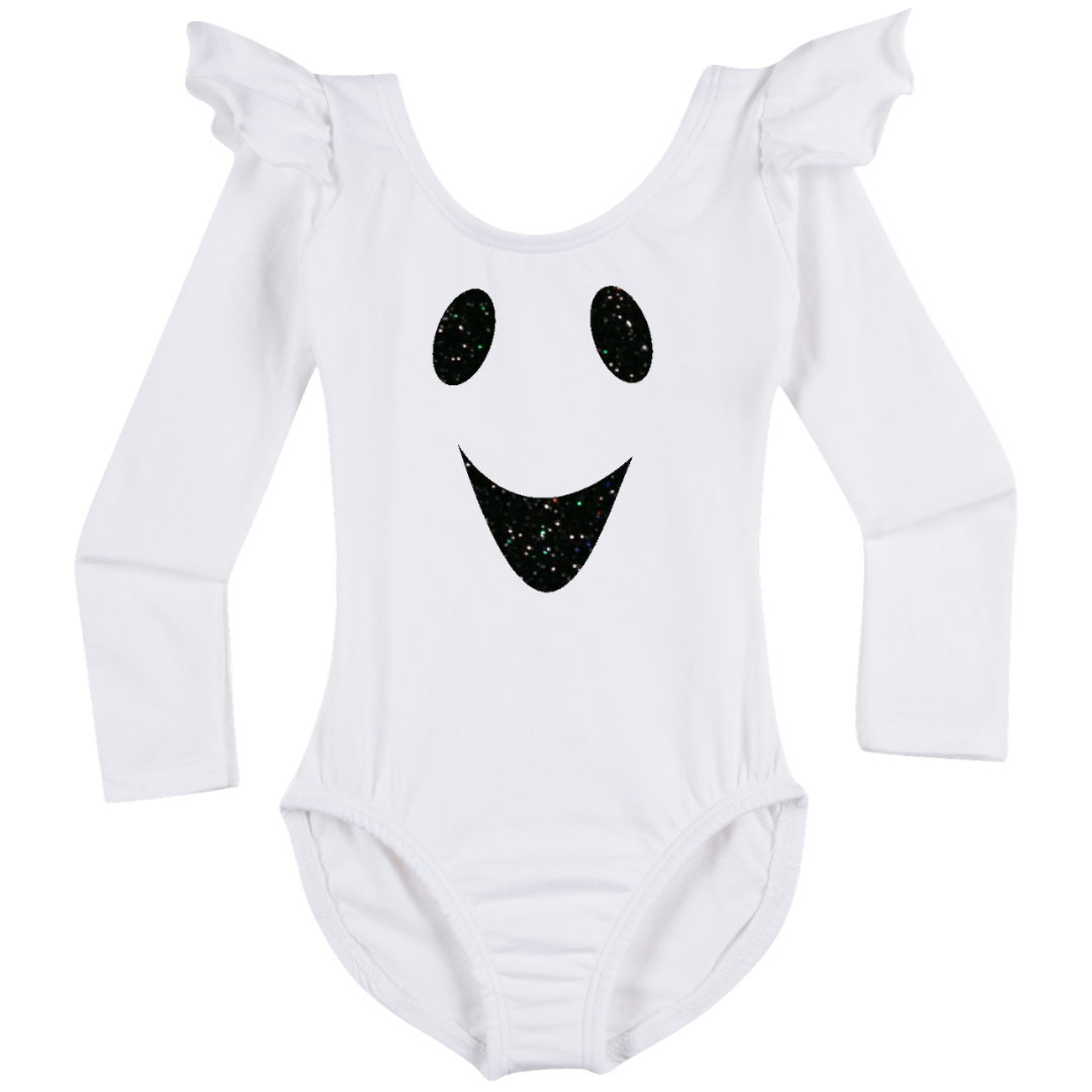 Halloween Ghost Costume Girls Long Sleeve Leotard