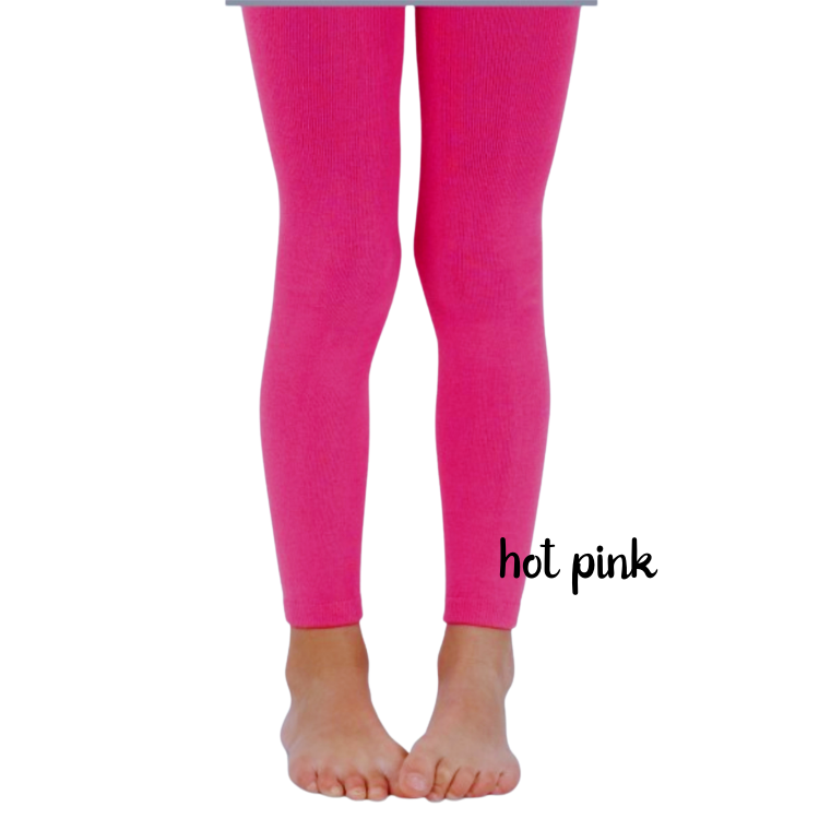 Footless Hot Pink Tights for Girls